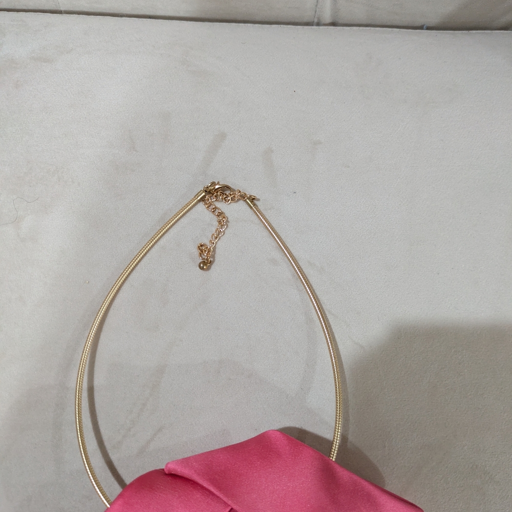 Pink and Green AKA Tie Brooch Necklace - Picture 4 of 7